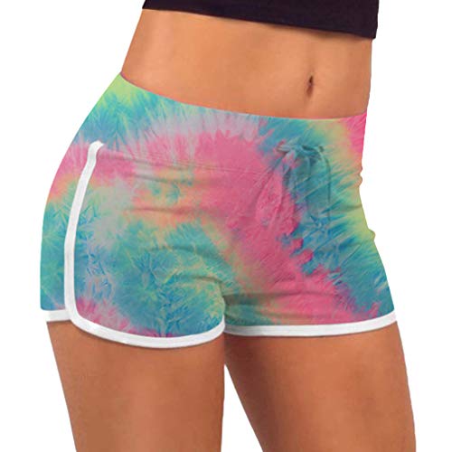 Mujer Deportes Pantalones Cortos - Tie-Dye Impresión Básico Pantalones Cortos Aptitud Yoga Pantalones Cortos Elástico Cintura Bicicleta Pantalones Cortos Verano Playa Pijama Pantalones Cortos