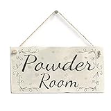 Meijiafei Powder Room Rustic PVC Home Decor Toilet Door Sign/Plaque 10'x5'