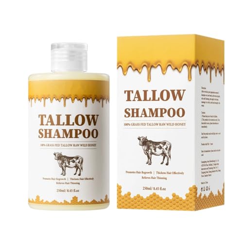 Tallow Shampoo for All Hair Types Volumizing Shampoo Deep Cleansing Oil Control Smooth Frizz Moisture Balance for Stronger Smoother Hair Shine-Boosting Formula 250ml