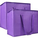 Bodaon 2-Pack Insulated Reusable Grocery Bag with Zippered Top, X-Large Frozen Foods Cold, Cooler...