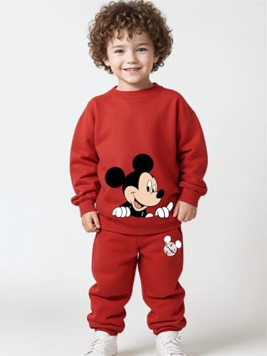 Image of Minicult Kids Cotton Co-ords Full Sleeve Sweatshirt and Pant Set with Character Print
