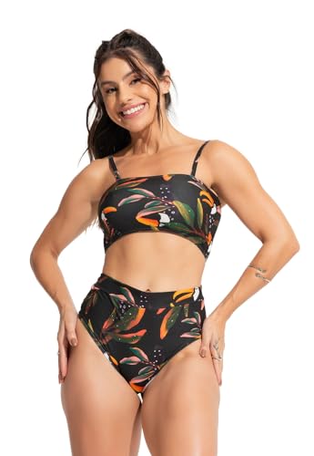 Biquini MVB Modas Top Faixa Hot Pants Cintura Alta