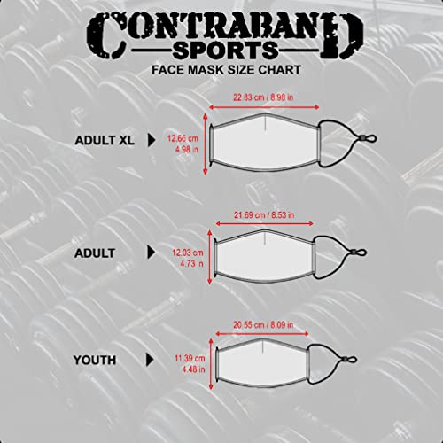 Contraband Sports 13299 Sport Face Cover/Sport Mask - Adjustable Contoured Nylon Spandex Washable & Breathable (Red, Youth)