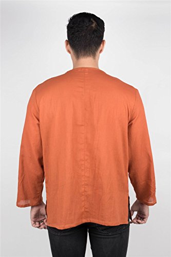 LOFBAZ Men's T-Shirt 100% Cotton Beach Hippie Shirt V-Neck Yoga Tunic Top4