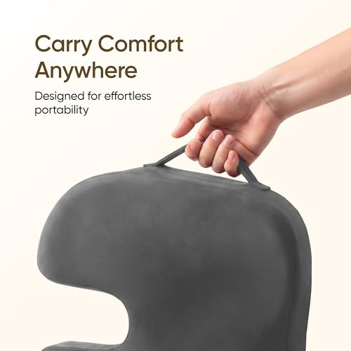 Image of Frido Slim Coccyx Seat Cushion | Orthopaedic Sitting Cushion for Tailbone & Sciatica Relief | Slim Office Chair Support for Long Sitting Hours, Driving & Daily Comfort | Anti-Slip Bottom | Grey