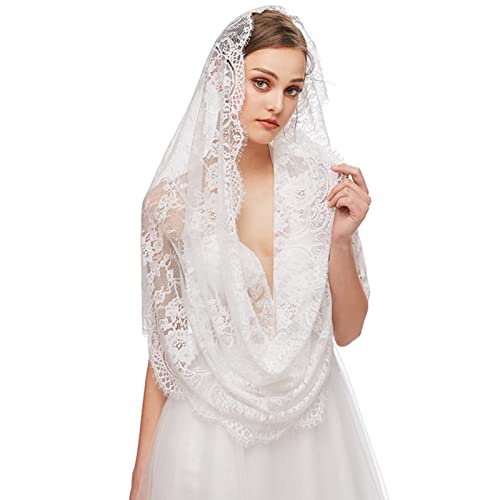 Bufandas de encaje blanco y velos de iglesia ideales para damas de honor