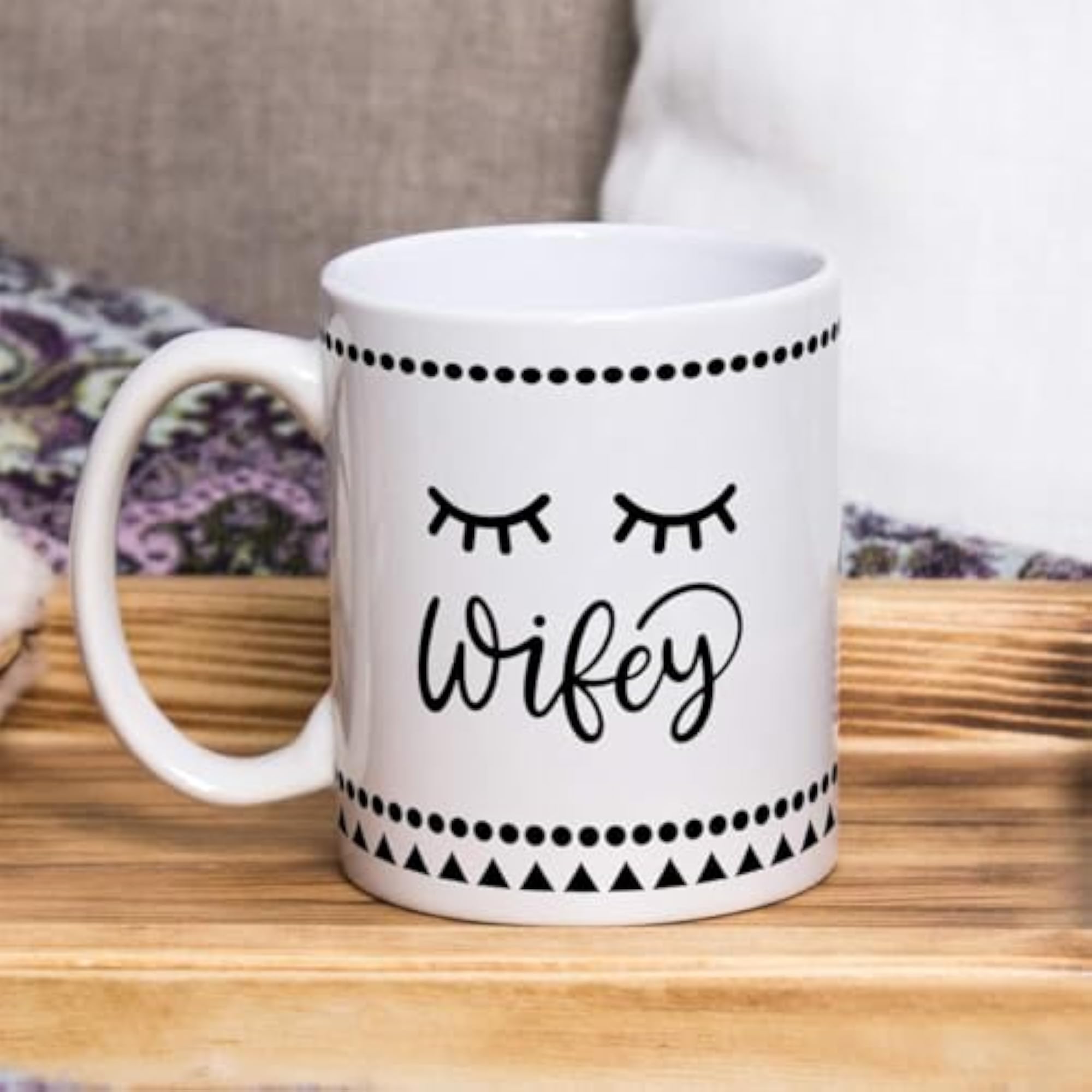 Personalised Couple Coffee Mug Set, Hubby Wifey Design