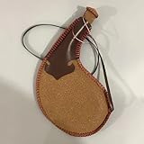 DEAUVIOR Portable Retro Leather Hip Flask Handmade Boat Wine Bag Traditional Crafts Water Whisky Alcohol Bottle Outdoor Drinkware (450ML)