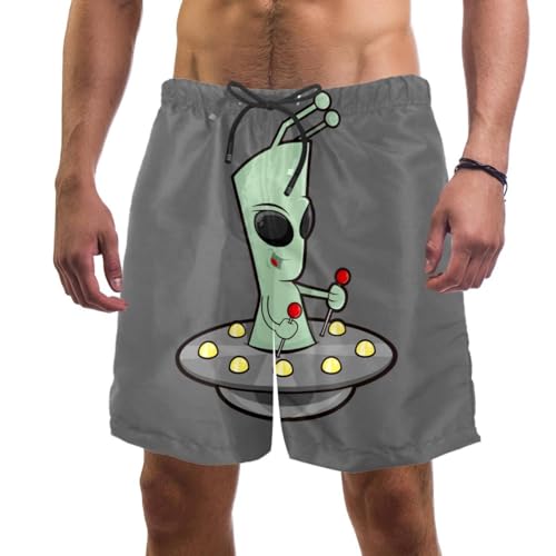 Short de bain homme drôle extraterrestre maillot de bain séchage rapide plage