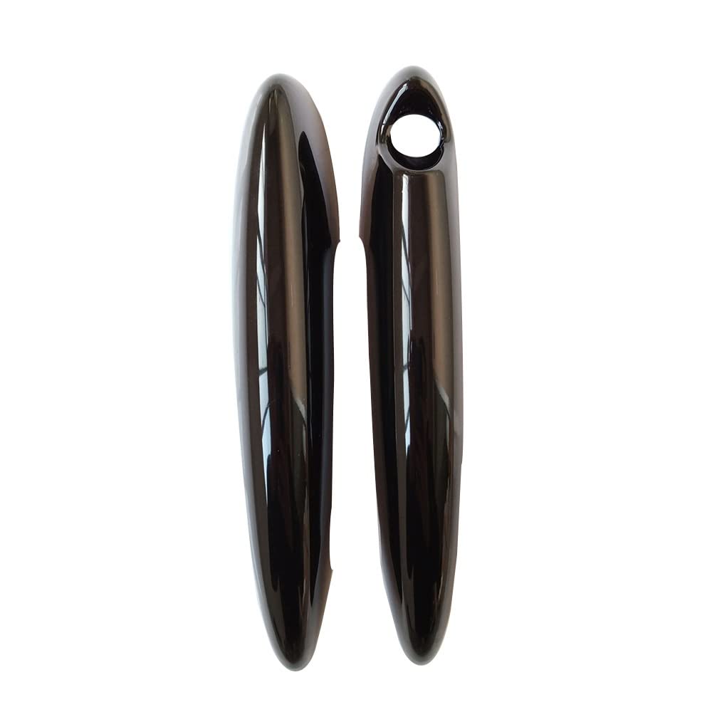 Rinkteea Black Exterior Car Door Handle For Cooper S R50 R52 R53 R55 R56 R57 R58 R59 R61 Car Handle Cover Gloss Carbon Fiber Door(Black)