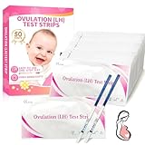 50 Stück Ovulationstest Streifen, Hochempfindliche Ovulationstests, Fruchtbarkeitstest für Frauen Eisprung, Sensitivität 25 Miu/ml, Zuverlässige Zyklus und Fruchtbarkeit Überwachung, Weiß
