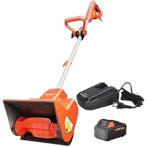 AIVOLT Electric Snow Shovel Cordless, 24V 4Ah Battery Powered Snow Thrower, 11" x 7" Clearing Path, 20' Throwing Distance, Hand Held Snow Blower with Battery and Charger Cover