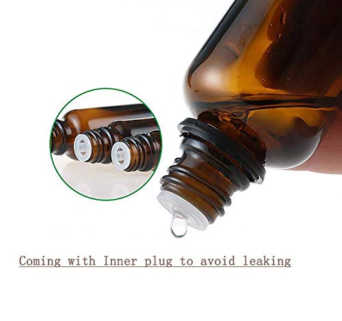 3PCS 100ML Empty Amber Glass Essential Oil Bottles with Orifice Reducer Dropper and Cap for Aromatherapy Fragrance Essential Oil Cosmetic4