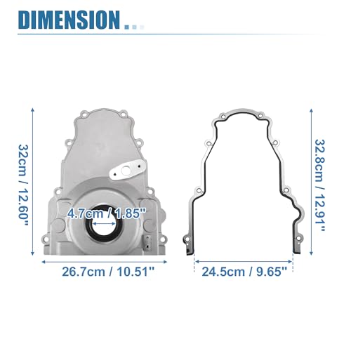 Image of X AUTOHAUX 1 Set LS Front Timing Cover with Gasket for LS2 LS3 Gen 4 LSx 4.8L 5.3L 6.0L 6.2L Engines No.12600326
