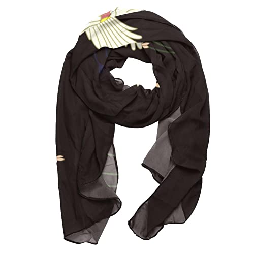 VBFOFBV Schals für Frauen Leichter Druck Blumenmuster Schal Schal Mode Schals Sonnencreme Tücher,Japanische Kranich Blumen Blüten Bambusweinlese