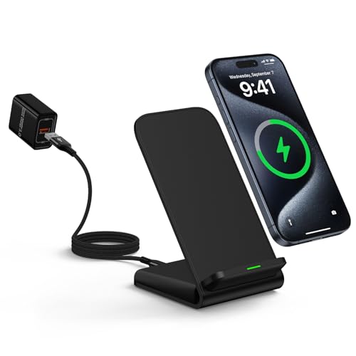 Pixel 9 10 Wireless Charger 15W Fast Charging for Google Pixel 10 9A 9 Pro XL Fold 8A 8 Pro 7A 7 6 Pro,Android Wireless Phone Charging Stand & QC Charger for Samsung Galaxy Z Fold Flip 6 S25 S24 S23