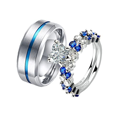 Bague homme femme 2 anneaux en acier pour un mariage symbolique
