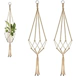 麻縄 植物ハンガー プラントハンガー 吊り下げ 植木鉢 手作りマクラメ植物ハンガ ハンギングプランター 織り鉢植え 鉢植え用 屋外屋内植物に適用 2本セット (ライトブラウン)