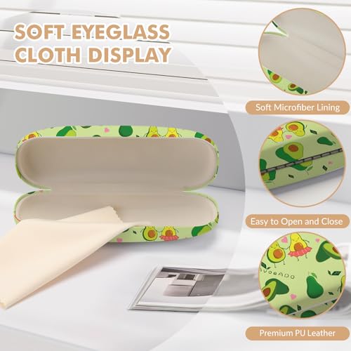 Image of Glasses Case Hard Shell,Portable Protective Eyeglasses Case, Eyeglass Holder Box with Cleaning Cloth, for men women
