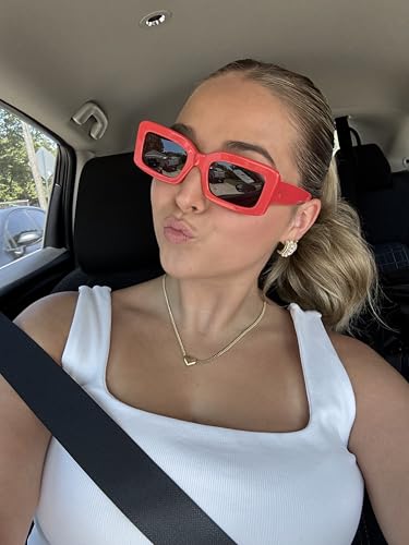 DIFF Indy Designer Rectangular Sunglasses for Women UV400, Sunset + Grey4