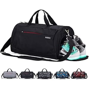 KASIBON Sports Gym Bag with Shoes Compartment and Wet Pocket, Travel Duffle Bag for Men and Women