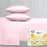 California Design Den Best Luxury 400-Thread-Count 100% Cotton Sheet Set, Pink Queen Sheets, 4-Piece...