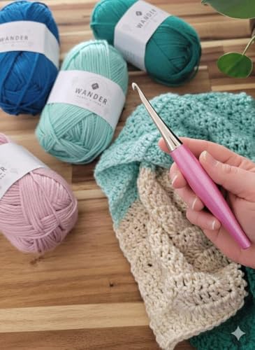 Image of Furls Crochet Hook, Odyssey Pink, Nickel Plated Tip for Effortless Glide, Ergonomic Handle Crochet Hooks 7 inch (Odyssey - Pink, P - 10.00MM)