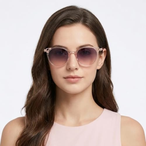 Image of HASHTAG EYEWEAR UV Protected Sunglasses for Women | Stylish Retro Gradient Goggles | Lightweight Polarized Eyewear | Driving Glasses | Fashionable Ladies Shades for Outdoor