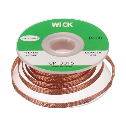 Image of MECCANIXITY Solder Wick Braid No-Clean Desoldering Wick Braid 0.12 Inch Width 5 Feet Length for Remove the Solder Electrical Components 1 Pack