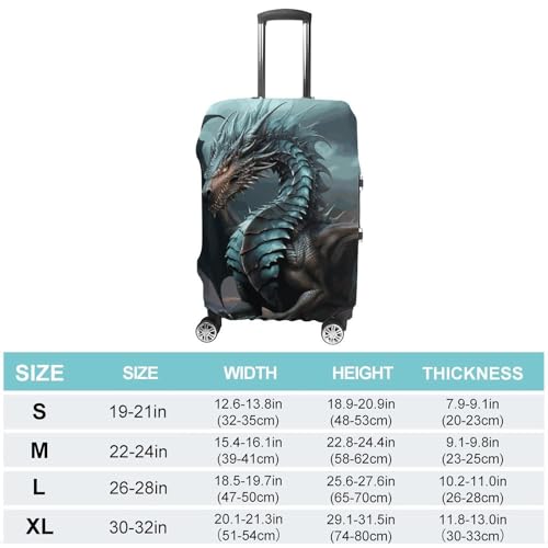 Cool Dragon Printed Luggage Cover Protector, Fits 18-32 Inch Luggage2