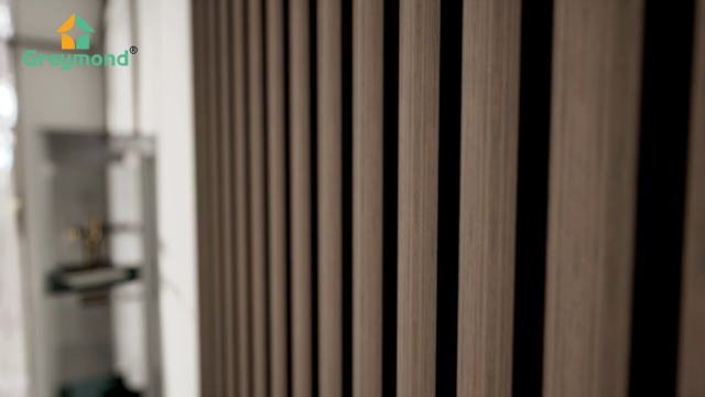 2PCS 3D Fluted Sound Absorbing Slat Wall Paneling in Gray Oak, Wood Finish Sound Proof for Wall and Ceiling 47.2" x23.7"/Sheet