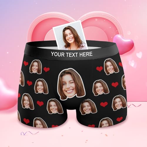 SOUFEEL Personalized Boxers Briefs with Picture, Custom Face Underwear with Your Name2