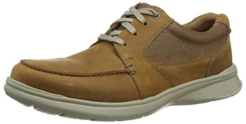 Clarks Cotrell Lane 261486517, Zapatos de Cordones Derby Hombre, Marrón (Tan Combi Lea Tan Combi Lea), 43 EU