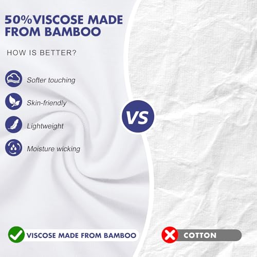 BAMBOO COOL Men's Undershirts Moisture-Wicking Crewneck T Shirts, Breathable Stretch Soft Tees for Men, 3 or 6 Pack2