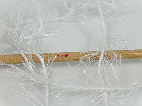Large 100 Gram Skein White Eyelash Glitz Ice Sparkly Eyelash Yarn #TOP2