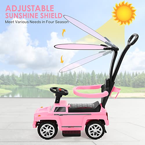 Soar Toddler Push Car Pushing Car Ride On Toy With Cup Holder Sun Canopy Pink #TOP2