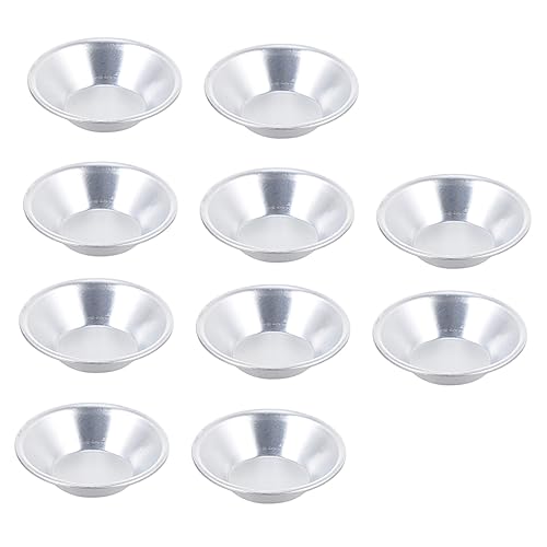 FUNNETOYU 10 piezas Molde para Tartaletas de Aluminio Reutilizable Unidades Moldes Antiadherentes para Tartas Pasteles y Pudines Accesorio de Cocina para Repostería
