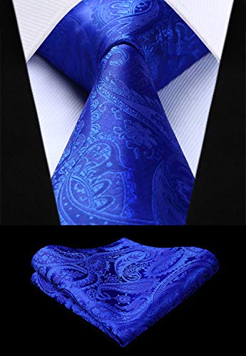 Image of HISDERN Vest and Tie Sets for Men Vests Paisley Floral Jacquard Necktie Pocket Square 3PCS Waistcoat for Suit or Tuxedo
