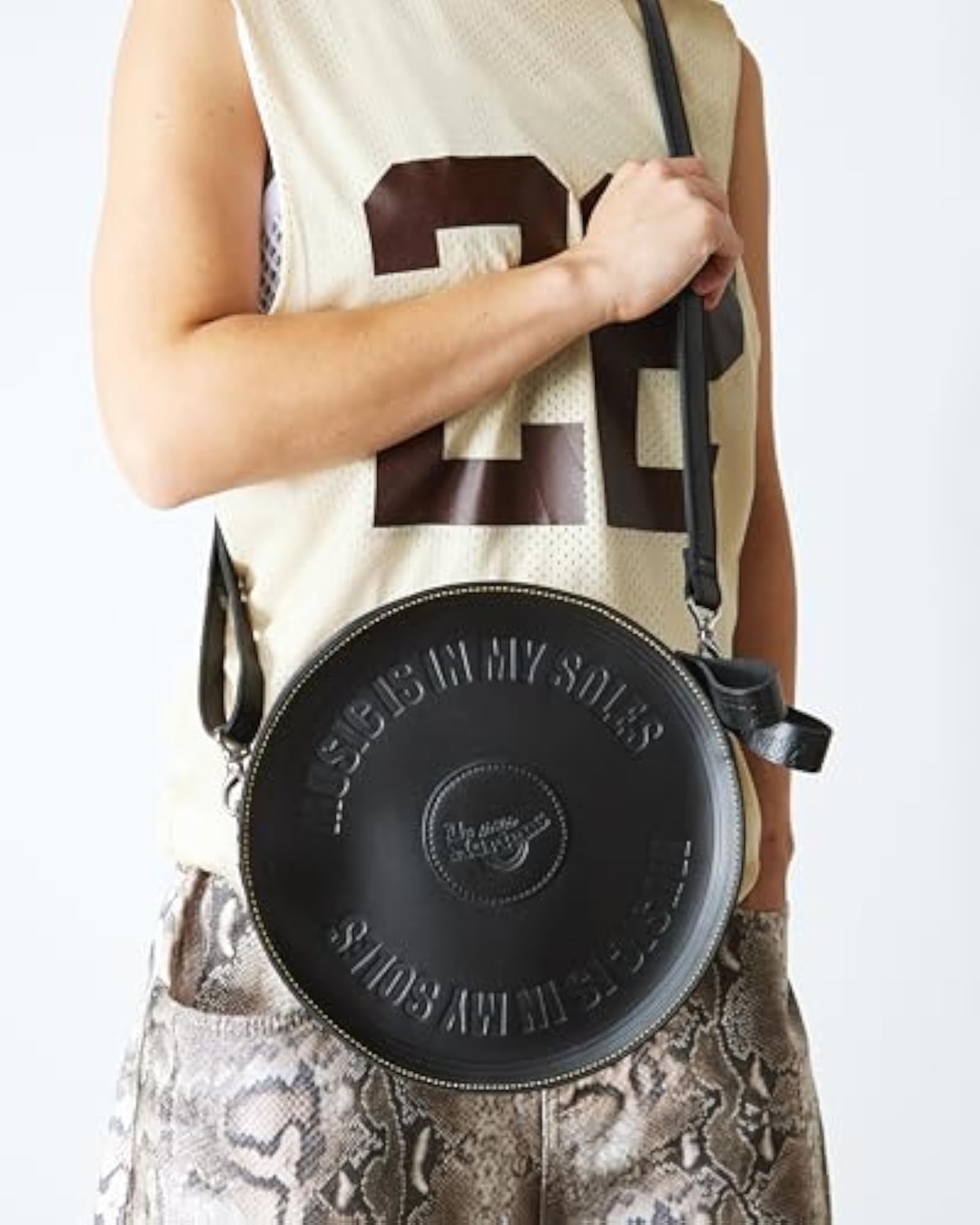 Leather Round Backpack, Chic Design