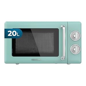 Cecotec Mikrowelle Proclean 3010 Retro Grün Mechanische, 20 l, 700 W, 6 Stufen, Timer bis zu 30 Minuten, Auftaumodus, Vintage-Design in Grün, Stahl-Finish
