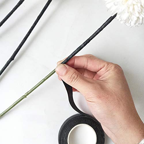 Black Floral Tape 3 roll 1/2-inch by 30 Yard for Floral Arranging Bouquet Stem Wrap Craft Projects Corsages, Wedding Bouquet - Thumbnail 3
