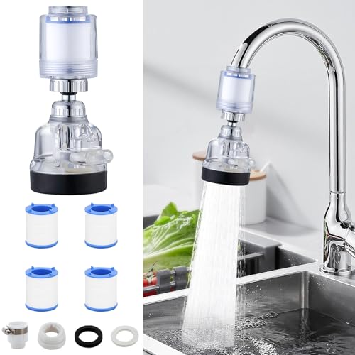 Recopilación de Filtros para grifo los más solicitados. 45 Filtro de Agua Para Grifo, Filtro de Agua Para Grifo Giratorio de 360 Grados,1 Filtros de Agua Para Grifo,5 Cartuchos, Elimina Cloruro, Fluoruro y Metales Pesados