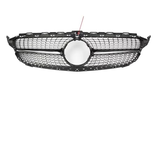 Grille de pare-chocs Mercedes W205 noire sans trou caméra pour un refroidissement optimal