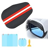 Auto Rückspiegel Regenschutz, 2 Stück Seitenspiegel Regenschutz, Kohlefaser Körnung Regens Sonnenblende für Auto Rückspiegel, LKWs Zubehör