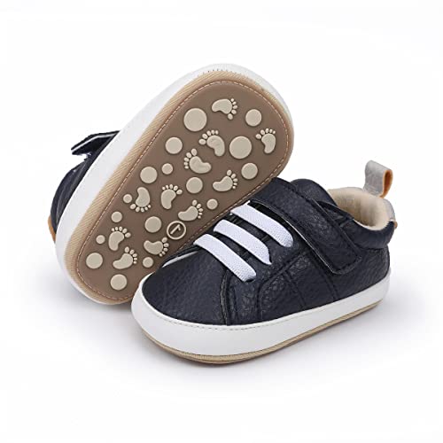 Image of E-FAK Baby Shoes Boys Girls Infant Sneakers Non-Slip Rubber Sole Toddler Crib First Walker Shoes