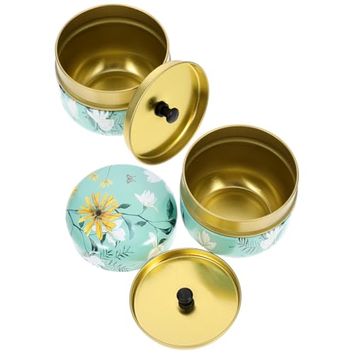 BESTOYARD Tarros de Hojalata para Almacenar Té y Frutas Secas, 2 Piezas de 50g Diseño Delicado y Pulido Fino para Almacenamiento Doméstico y Tiendas de Té