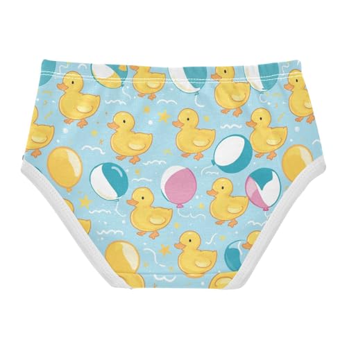 Wusikd Cute Ducks Girls' Underwear Cotton Balloons Stars Girls Briefs Soft Toddler Underwear 2T2