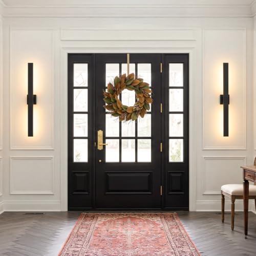Image of Aluminum 32 Inch Modern Wall Sconces Set of 2 LED 26W Black Sconce