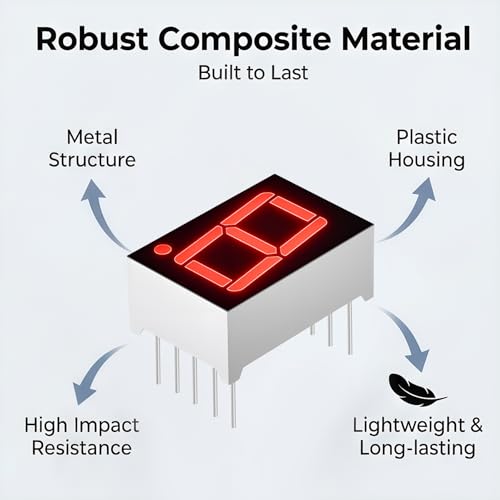 Tube numérique LED 1 bit 7 segments super rouge cathode commune 25,4mm lot de 10 pièces - 4