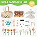 GNAYUIJ Wooden Pretend Play Toy Gardening Box-30 Pieces Wood Flower & Garden Tool Sets for Toddler 3 4 5 6 Year Old,Kids Educational Learning Toy,Girls Birthday Gift